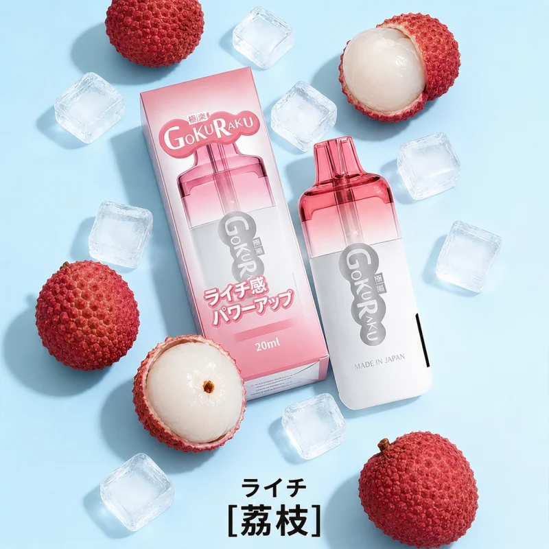 一次性電子煙｜GOKURAKU 極樂｜12000口 荔枝口味