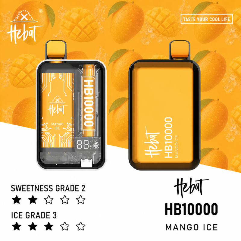 一次性電子煙｜HEBAT 喜貝 10000口 芒果冰口味