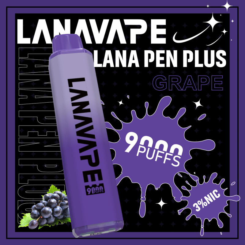 一次性電子煙｜LANA PEN PLUS 9000口 葡萄