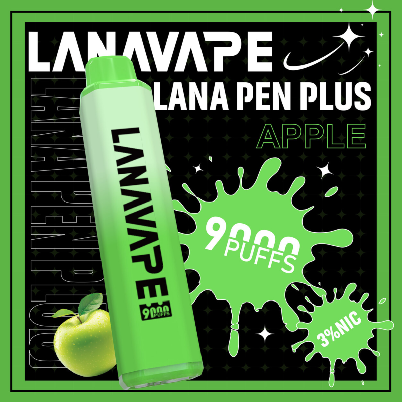 一次性電子煙｜LANA PEN PLUS 9000口 青蘋果