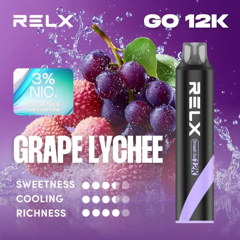 一次性電子煙｜RELX 悅刻 Smash Go 黑條 葡萄口味