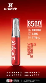 一次性電子煙｜XIAOKE 梟客 8500口 冰爽西瓜口味