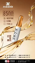 一次性電子煙｜XIAOKE 梟客 8500口 芒果口味