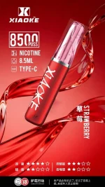 一次性電子煙｜XIAOKE 梟客 8500口 草莓口味