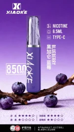 一次性電子煙｜XIAOKE 梟客 8500口 黑加侖藍莓口味