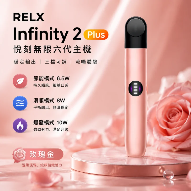 換彈式主機｜RELX 悅刻 Infinity 2 六代主機 玫瑰金